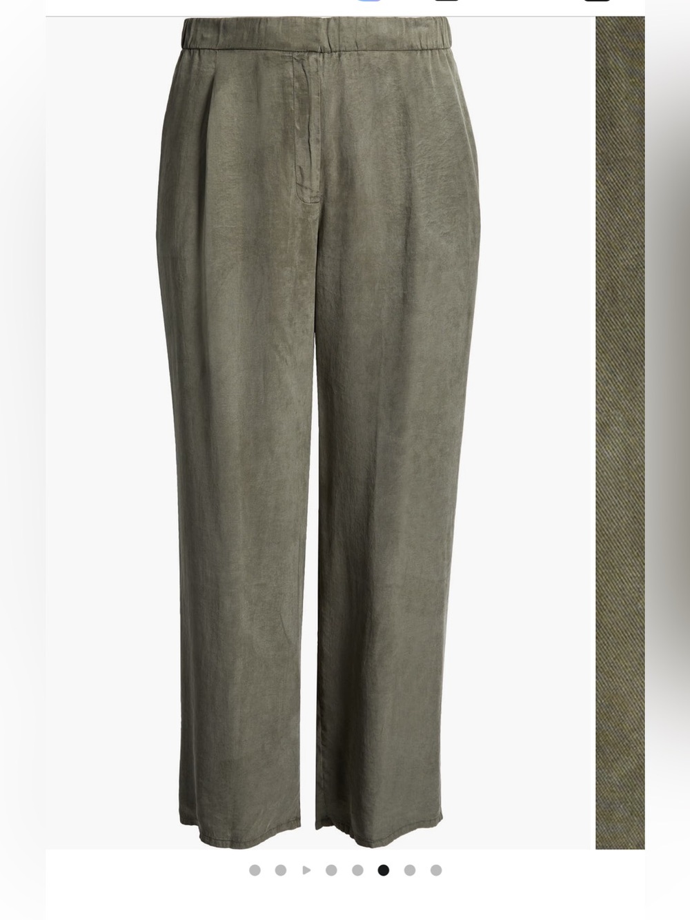 Eileen Fisher Womens Medium Pleated High Waist Green Wide Leg Relaxed Pant EUC
